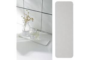 NiuYichee 2 PCS Bathroom Stone Trays, Diatomite Coasters, Kitchen Soap Dish, Water Absorbing Stone Used for Hand Soap & Plants & Cosmetic Bottles in The Modern Home(8.66" * 3.15") White