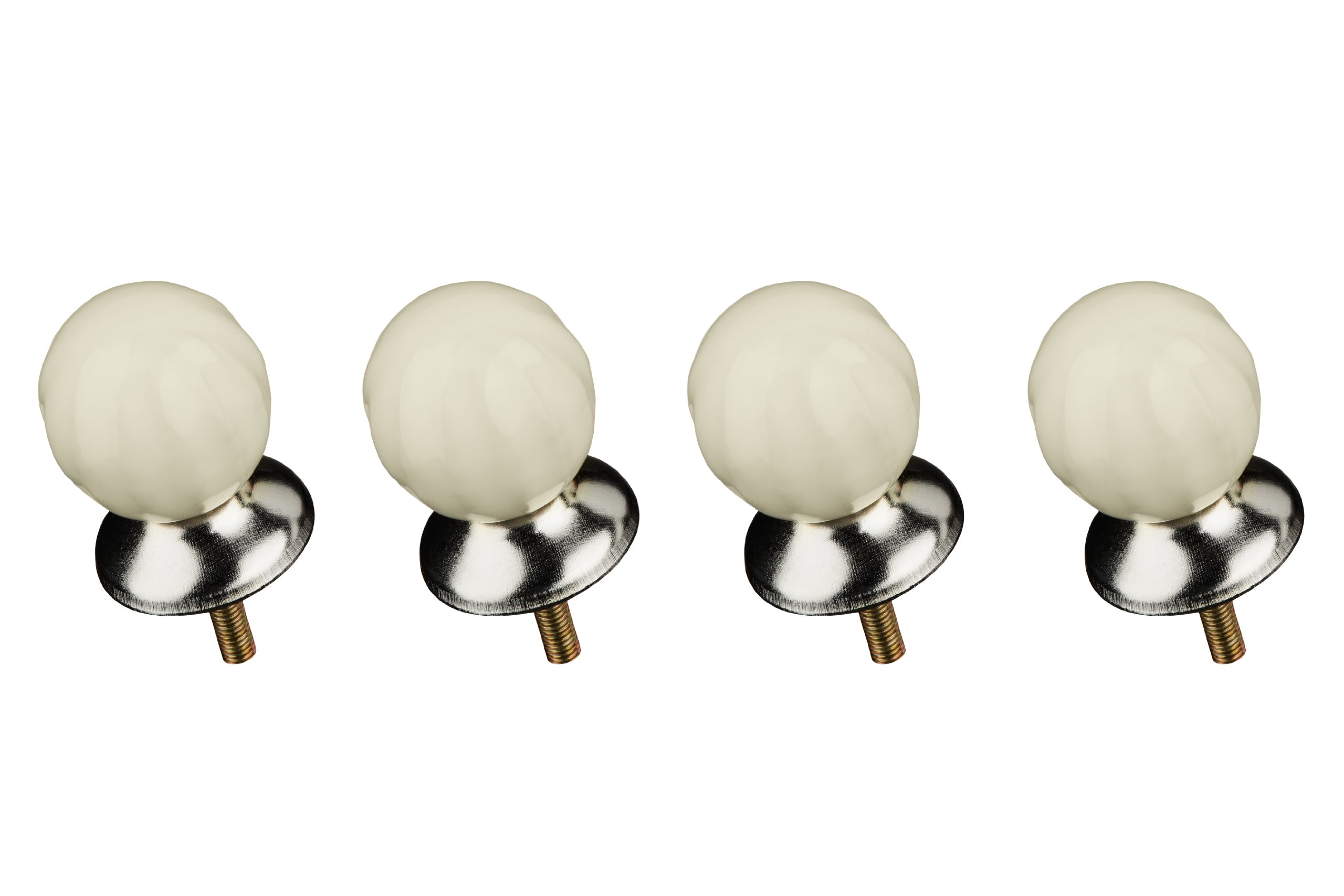 Premier Housewares 2490016 Retro Style Drawer Knobs - Set of 4, Ivory