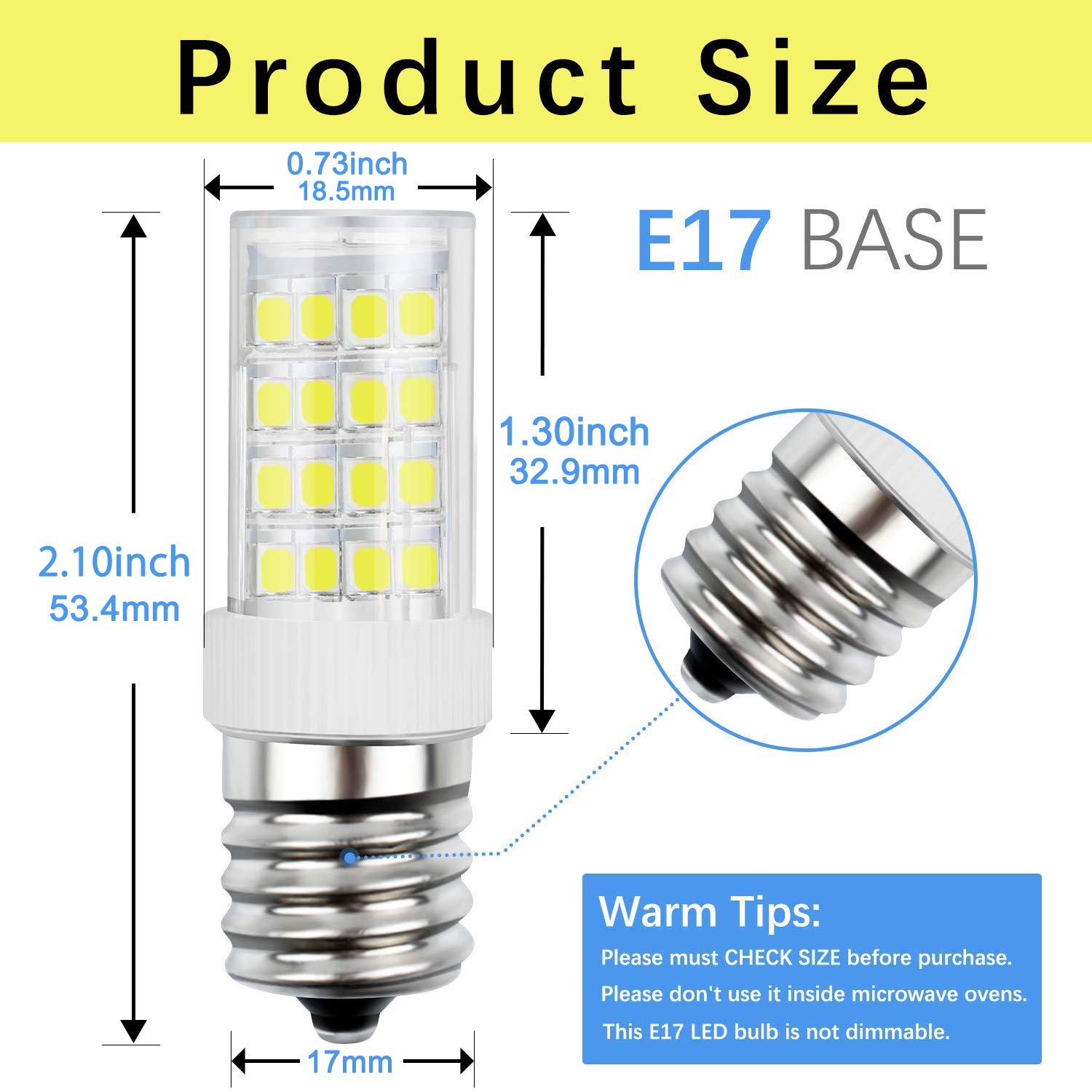 DiCUNO E17 LED Bulb, Appliance Bulbs, Microwave Oven, Stovetop Light