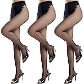Aaronano 3 Pairs Toeless Pantyhose for Women 20D Sheer Tights Open Toe Stockings with Control Top