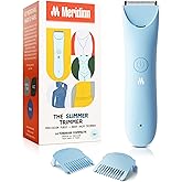 MERIDIAN Slimmer Trimmer – Electric Bikini Line & Pubic Hair Trimmer for Women, Body Hair Groomer for Intimate Areas, Legs & Underarms, Waterproof & Rechargeable, Sky
