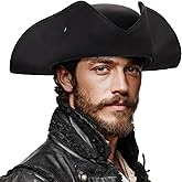 Ultrafun Pirate Hat for Women Men Colonial Tricorn Hat Halloween Pirate Costume Accessories