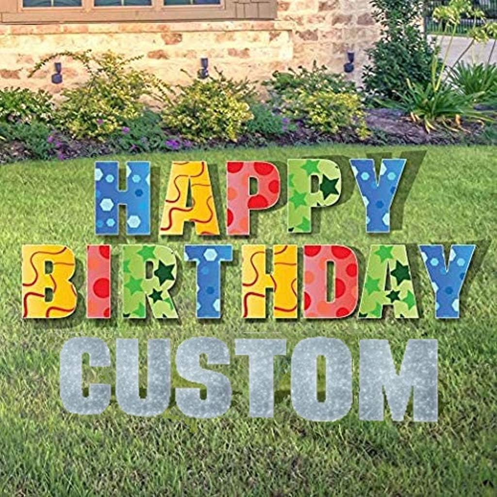 VictoryStore Custom Happy Birthday Yard Sign Happy