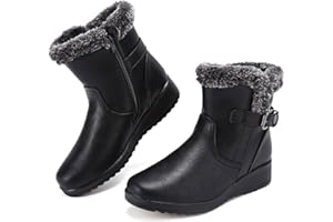 Bottes de neige pour femme avec fermeture éclair - Imperméables - Doublure en fourrure - Bottes d'hiver chaudes pour femme - 