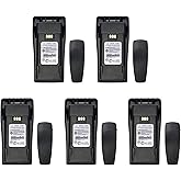 (5PCS) NNTN4497BR NNTN4497CR 7.4v Battery NNTN4970A NNTN4497AR NNTN4497DR [Upgraded] for Motorola MOTOTRBO CP200 CP200D P450 EP450S DEP450 GP3688 PR400 GP3188 XIRP3688 Battery with Belt Clip