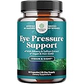 Natures Craft Eye Pressure Support with Bilberry Extract - Vegan Eye Health Supplement for Adults for Ocular Pressure Relief with Saffron Ginkgo Niacin and More Vitamins Vision Support - 30 Count
