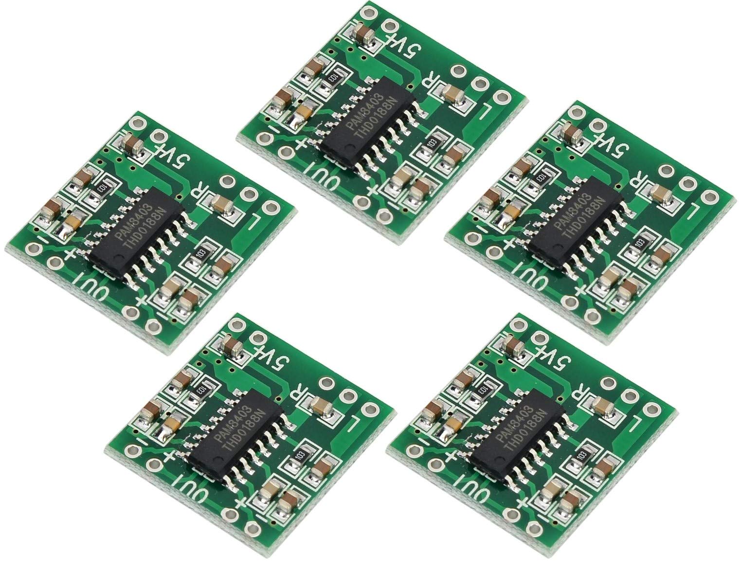 5pcs PAM8403 Audio Module Class-D Digital Amplifier Board 2.5 to 5V USB Power