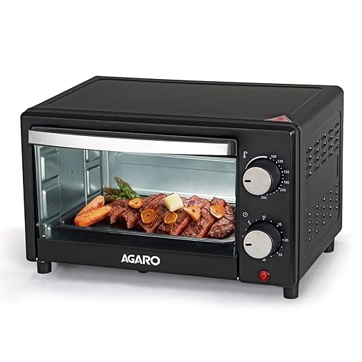 AGARO - 33266 Marvel 9-Litre Oven Toaster Grill with Temperature Adjustment (Black)