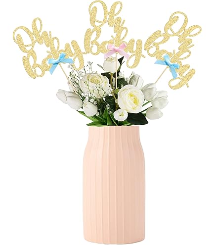 Set Di 6 Cubetti In Legno "OH BABY" Per Baby Shower - Piccoli Blocchi 5 Cm Per Decorazioni, Centrotavola E Libro Ospiti