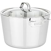 Viking Contemporary 3-Ply Stainless Steel Stock Pot, 8 Quart Soup Cooking Pot with Lid, Kitchen Cookware