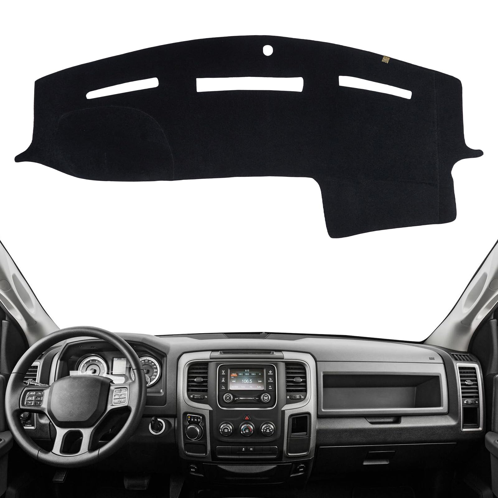 Photo 1 of KEYOOG Dashboard Cover Dash Mat Fit for 2018-2009 Do-dge Ram 1500,2018-2010 Ram 2500 3500 (Without HUD Models),Car Dash Board Mat Anti-Glare Carpet,Non-Slip Pad Sunshield Protector (Black)
