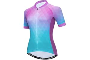 Teleyi Women's Cycling Jersey Bike MTB Short Sleeve Bicycle T-Shirt Clothing Jacket Quick-Dry Tops S-3XL