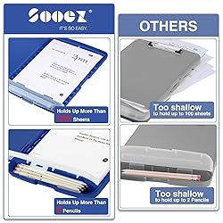 Sooez Clipboard with Storage, High Capacity Nursing