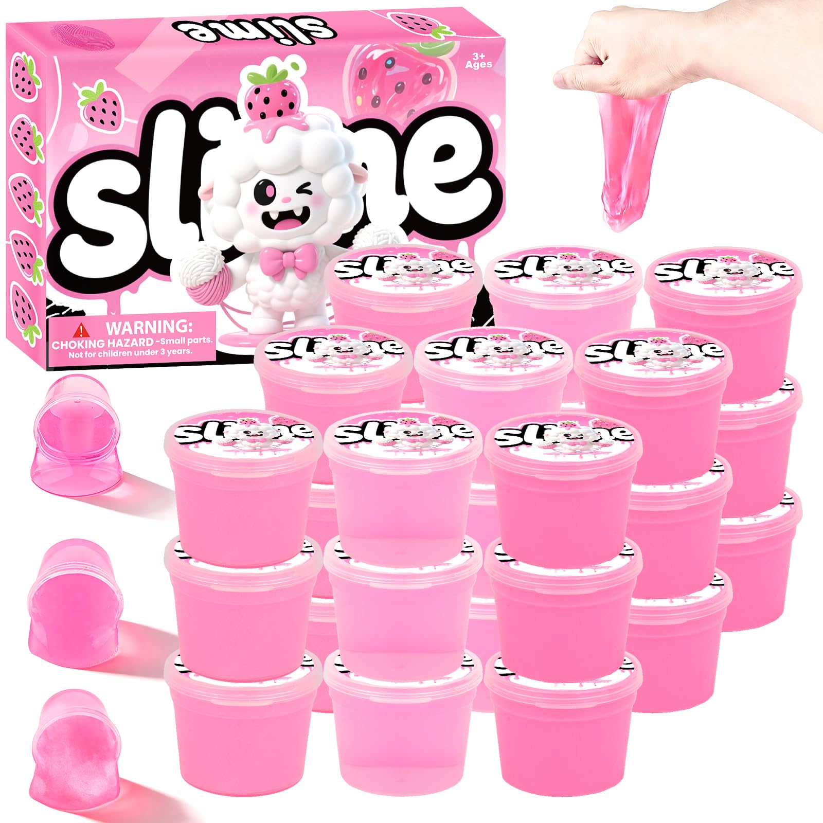 24 Pack Slimes, Pink Slime Kids, Galaxy Slime kit for Girls Ages 8-12, Toys for Girls and Boys, for Kids Slime Set Party kit Goodie Bag Stuffers, 4-10 Year Old Girl Birthday Gift Cute Stuff