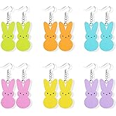 Easter Basket Essentials Stuffers Easter Bunny Dangle Earrings Spring Rabbit Egg Stud Earrings Jewelry Dresses Outfit Accessories Gifts