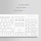 Rii RK200 Wireless Keyboard and Mouse 104 Keys UK Layout White (AAA Battery) view 3