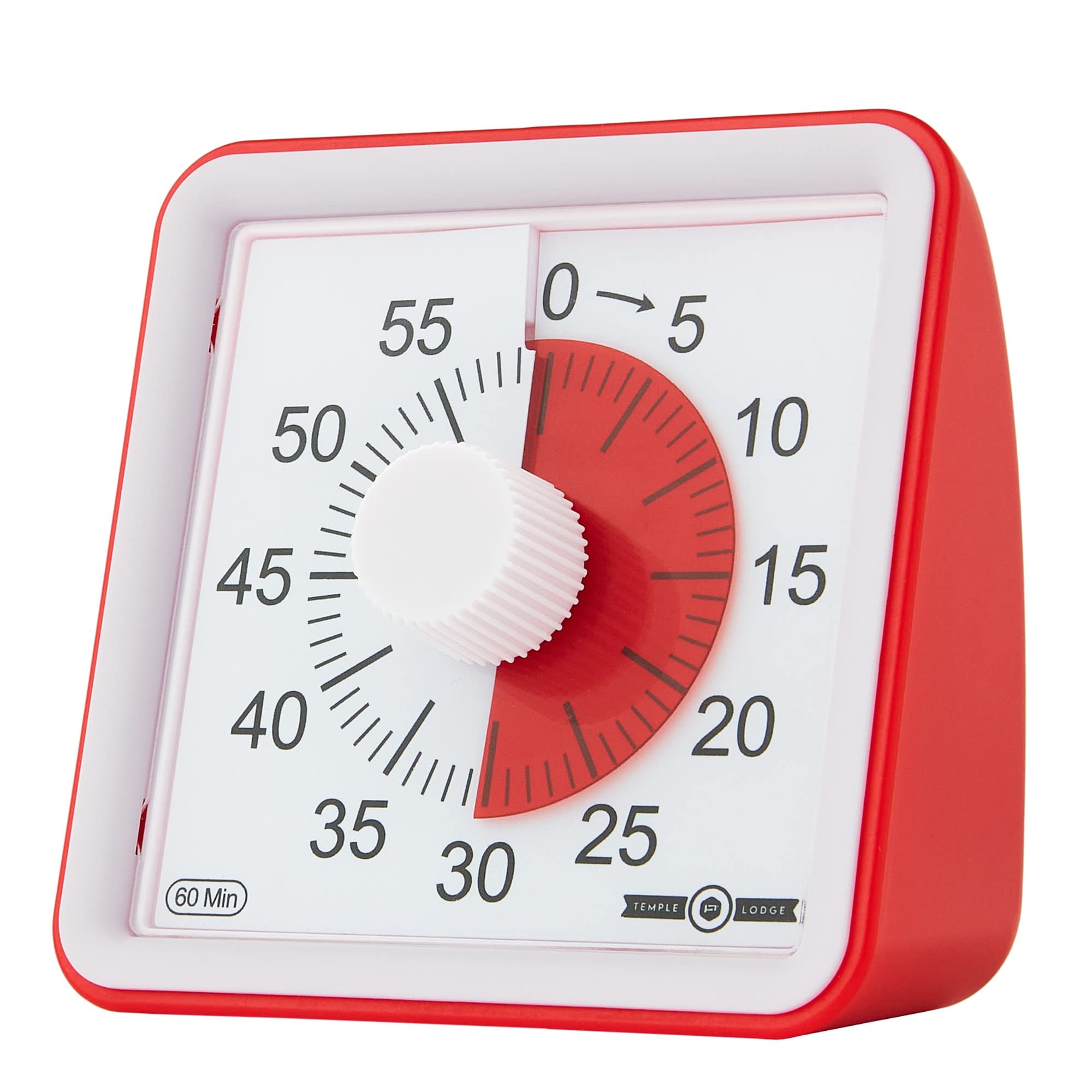 60-Minute Visual Timer- Clock Timer for Kids- Time Management Tool- Silent Countdown Timer-Multipurpose- Practical- Easy to Use (Red)