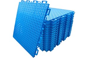 KEOHOLI 16pcs Pool Drainage Mat,Above Ground Walkways to Prevent Dirt from Entering The Pool, Pool Mats with Multiple Splicing Methods,Interlocking Plastic Floor for Pools Shower Rooms (10.3" x 10.3")