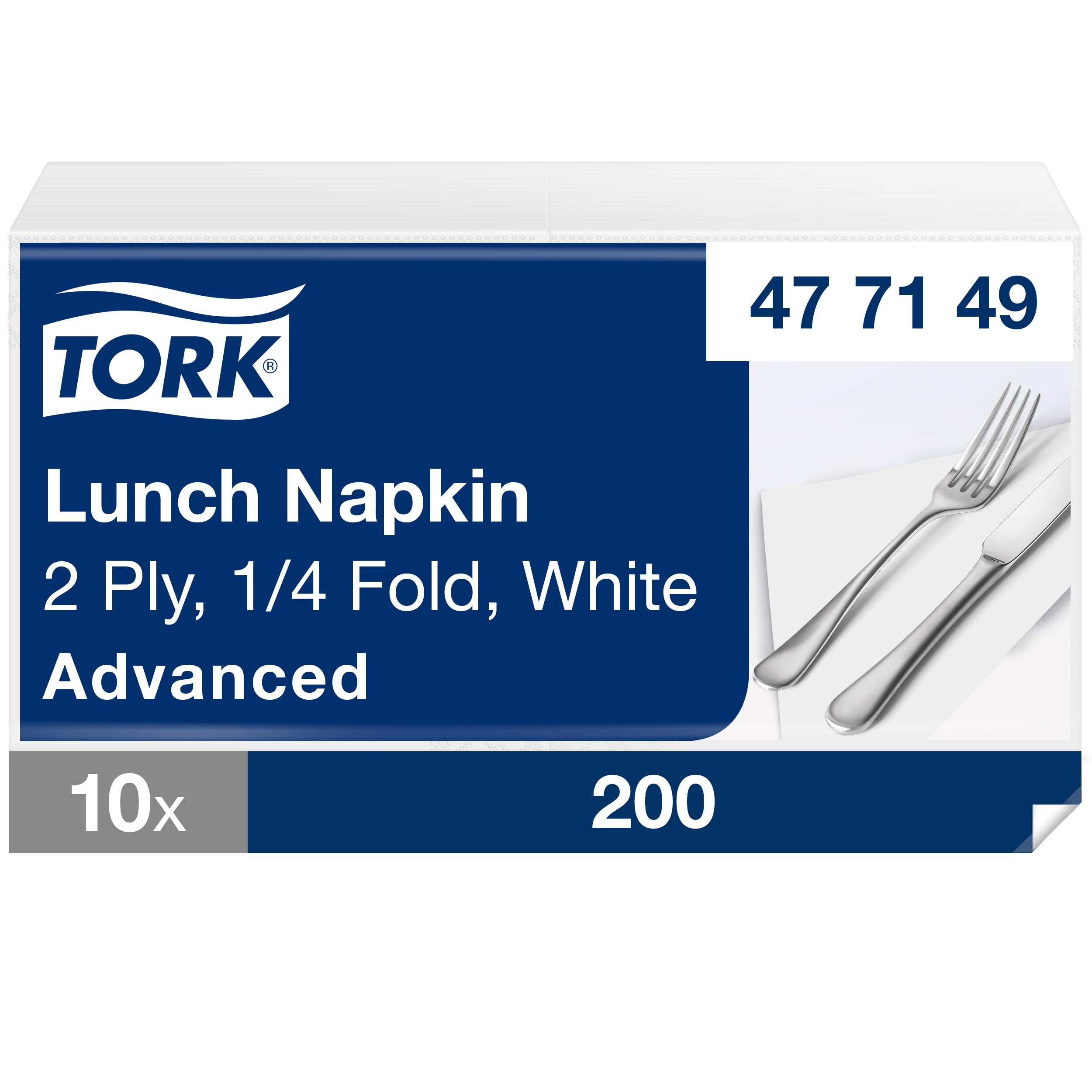 SCA Tork 477149 Lunch Napkins, White Pack of 2000
