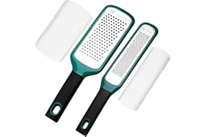 linoroso Lemon Zester & Cheese Grater Set of 2 - Kitchen Handheld Grater Tool for Cheese, Garlic, Ginger, Nutmeg, Chocolate, 