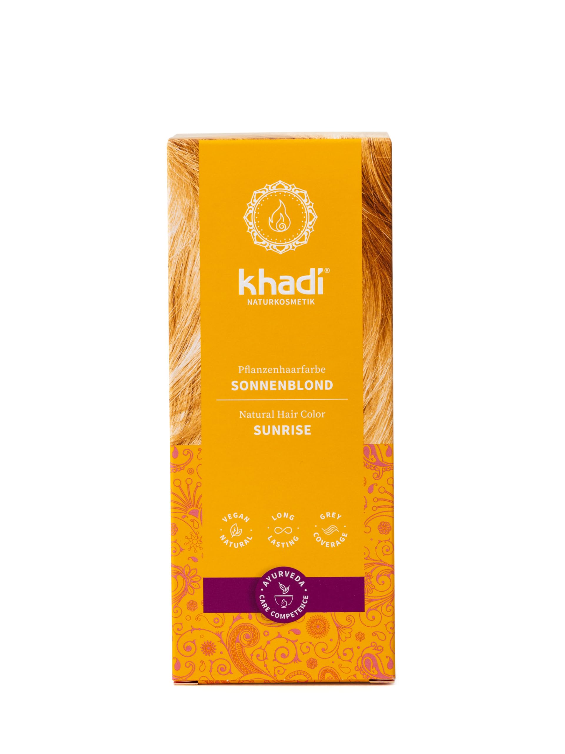 khadi SUNRISE Natural Hair colour - Hair colour for shiny honey blonde to summery sun blonde - 100% herbal & natural - 100g