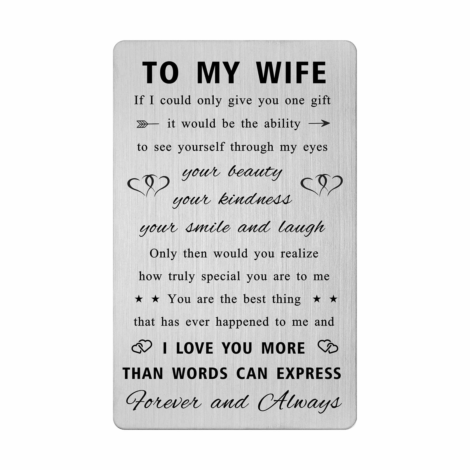 Wife Wedding Anniversary Cards from Husband - Valentines Day Card for Wife - I Love You Gifts for Her Women, Christmas Ideas