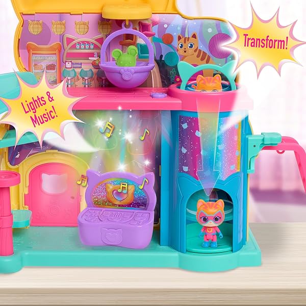 JUST PLAY DISNEY JUNIOR SUPERKITTENS SET 51CM WIDE WITH SOUND AND LIGHT EFFECTS, 10 ACCESSORIES, IMITATION GAMES, TOYS FOR CHILDREN OF 3