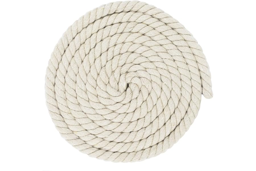West Coast Paracord Twisted 3 Strand Natural Cotton Rope Artisan Cord – 1/4, 1/2, 5/8, 3/4 and 1 Inch Diameters – 10, 25, 50, 100 Feet