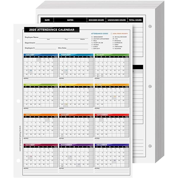 amazon-com-2024-attendance-calendar-card-stock-paper-great-employee-work-tracker-bright-colorful-printed-on-durable-thick-80lb-cover-216gsm-cardstock-3-hole-punched-8-5