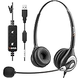 Wantek Corded USB Headset with Microphone Noise