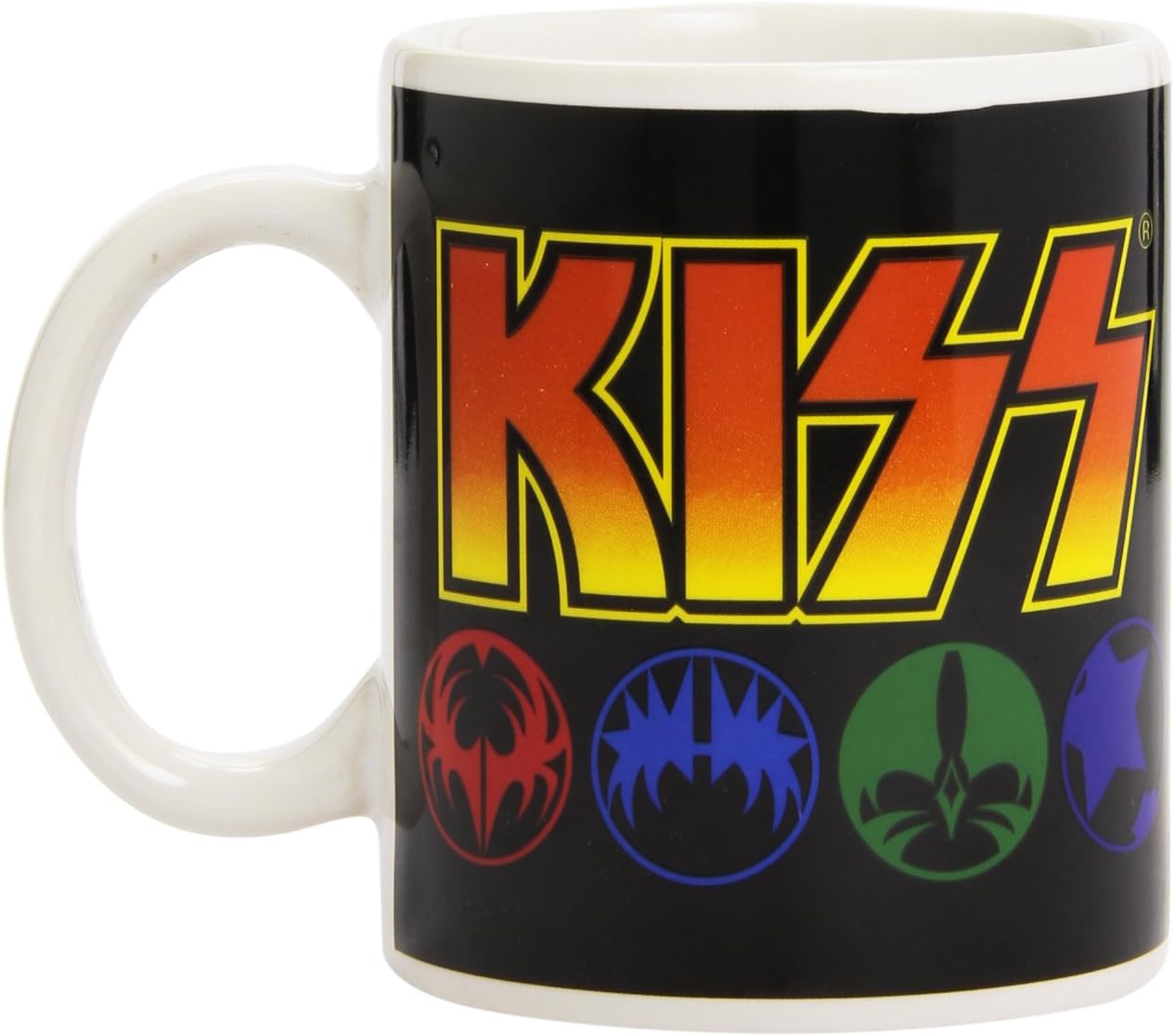 KISS Mug, Band Logo with MultiColoured Face Masks Amazon.co.uk Home & Kitchen