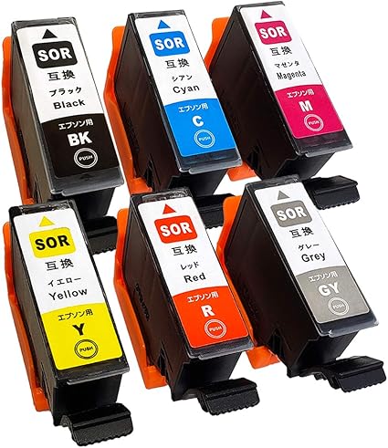 Amazon 3年保証 エプソン 互換 Sor ソリ シリーズ Ep 50v Sor 6cl 対応 互換インクカートリッジ 6色セット Bk C M Y Gy R ベルカラー製 Bell Collar ベルカラー インクカートリッジ 通販