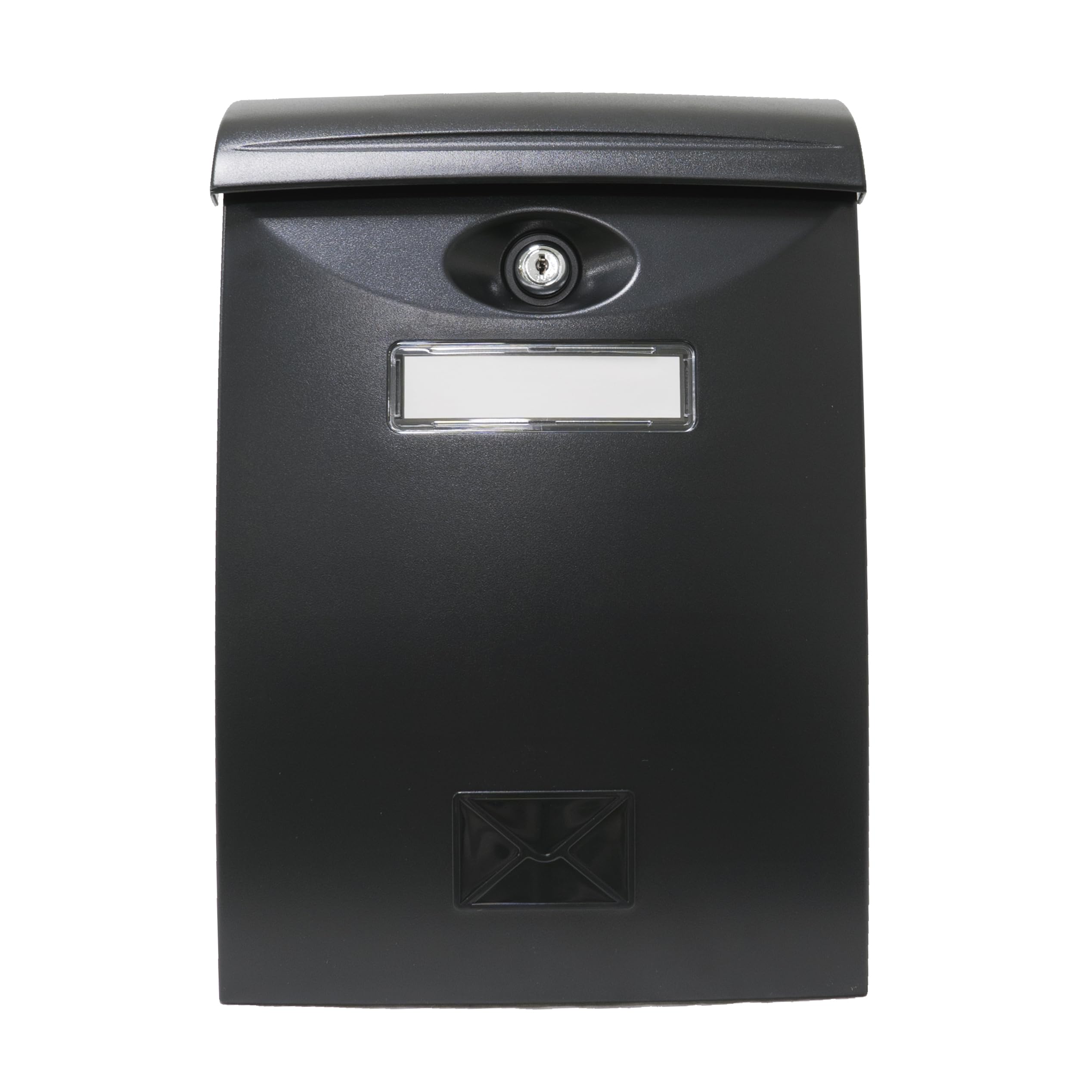 Amig - Exterior Letter Box Model 7 | Current Design with Name Window | Convenient Door with Lock | Easy Assembly | Ideal for DIN A4 Post, Black, Plastic
