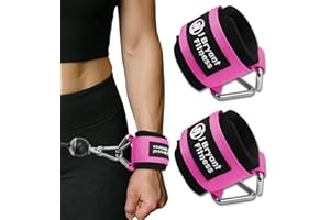 J Bryant Fitness Wrist Cuffs for Cable Machines – Heavy Duty Adjustable Wrist Straps with 7mm Neoprene Padding for Strength T