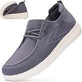 VIPFOX Wide Toe Box Shoes for Men Extra Wide Width Diabetic Shoes Men's Loafers & Slip-ons Arch Support Plantar Fasciitis Walking Loafers