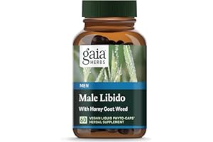 Gaia Herbs Male Libido - Herbal Supplement with Saw Palmetto, Horny Goat Weed, Maca & Oats - Supports Stamina, Vitality & Hormone Balance for Men - 60 Vegan Liquid Phyto-Capsules (20-Day Supply)
