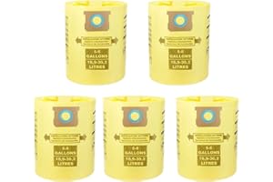 FDHF Replacement Type H Vacuum Bags for Shopvac 5-8 Gallon Vacuum, Replace Part #90671 9067100 90661 906-61 9066100, High-Efficiency Disposable Filter Bags, Yellow