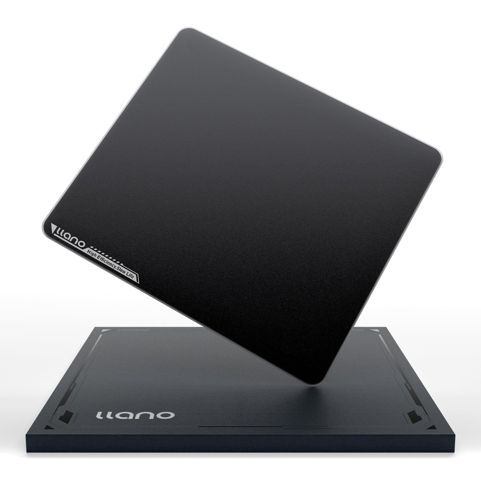 Photo 1 of llano MP001 Tempered Glass Gaming Mousepad for FPS Gamers, 17.7”x15.8” Large Ultra-Smooth 0.85?m Micro-Etched Surface, 3mm Thick, Non-Slip Base, Compatible with Viper/G502, Large