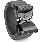FAIRWIN Tactical Belt Men, 1.5" Stretch Nylon Web Military Hiking Rigger Work Belts with Quick-Release Seatbelt Buckle