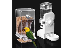 LEMTRFLO No Mess Bird Feeder Water Dispenser Set, Parakeet Cage Accessories, Bird Feeder and Waterers in Cage for Cockatiels, Finches, Lovebirds, Budgies, Canaries