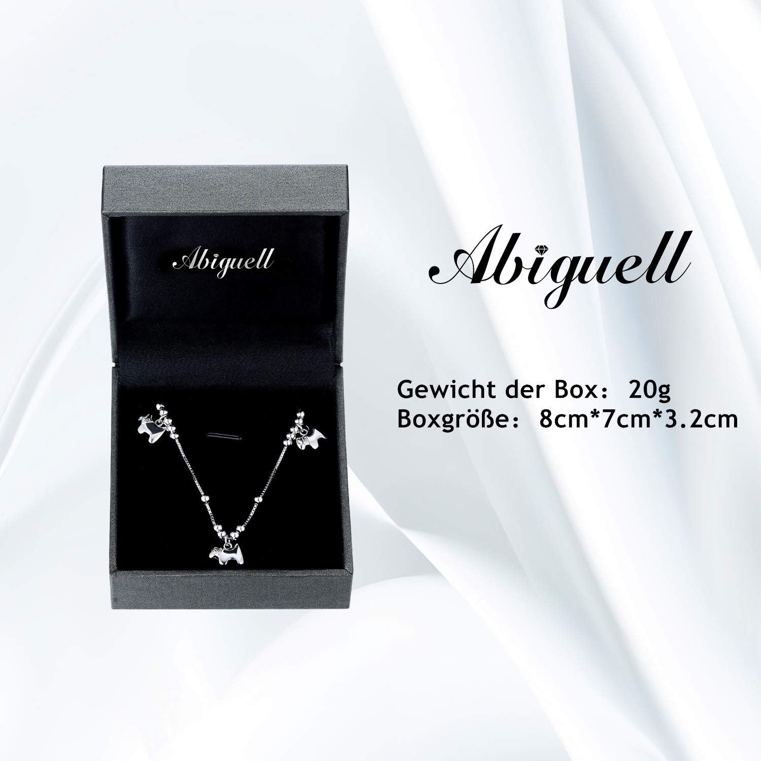 Abiguelle Damen Schmuck, Anhänger Fußkette längenverstellbar Damen-Fußkettchen, 925er Sterlingsilber, Schmuck mit Etui, Weiß