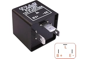 CF-13 CF13 JL-02 EP34 3 Pin LED Electronic Flasher Relay Fixes Car Turn Signal and Hazard Warn Hyper Blink Flash or No Flashing - Premium CF13 JL-02 EP34 Part by MQparts, Black (CF13 JL02)