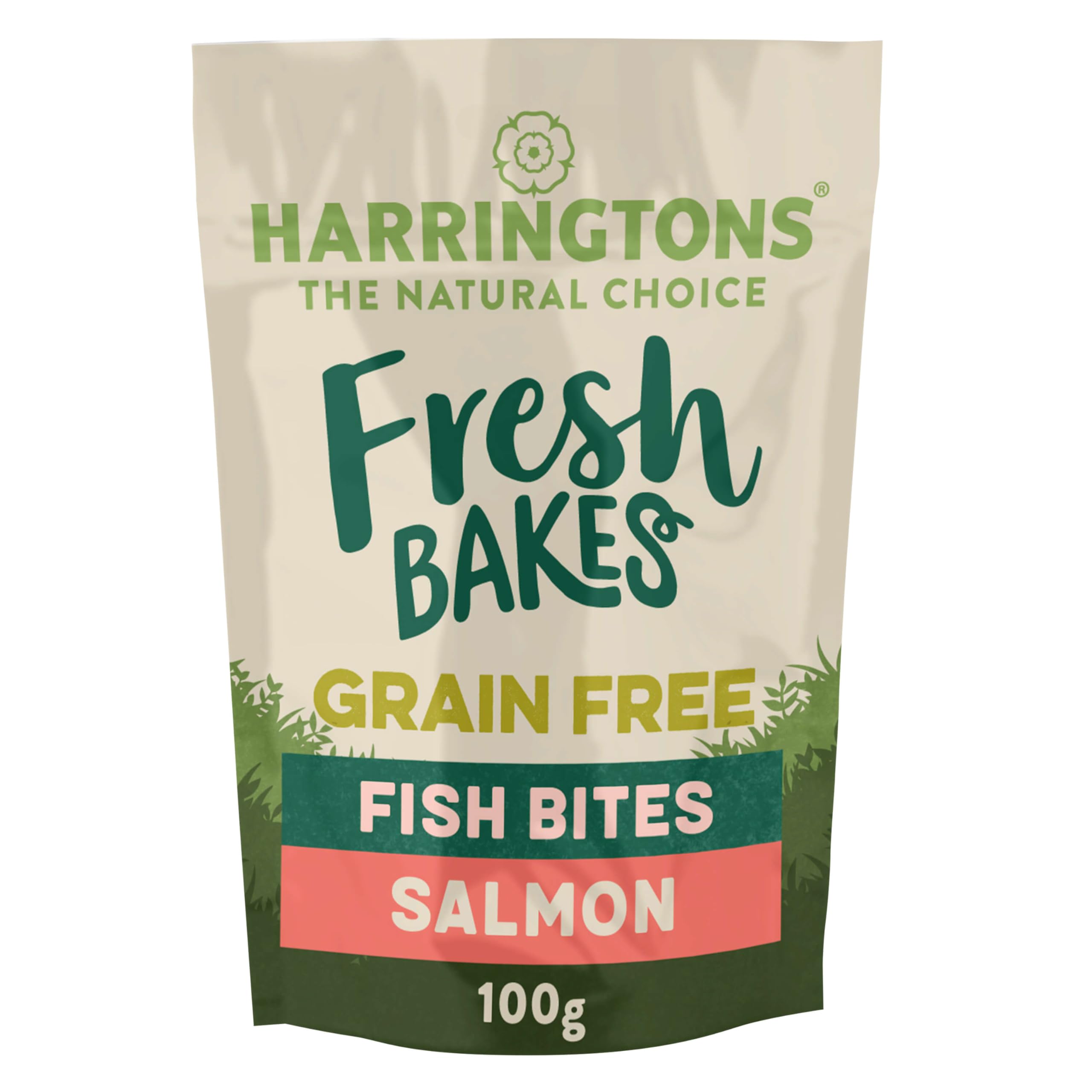 Harringtons Fresh Bakes Grain Free Baked Salmon Fish Bites Dog Treats 100g (Pack of 8) - Gently Oven Baked