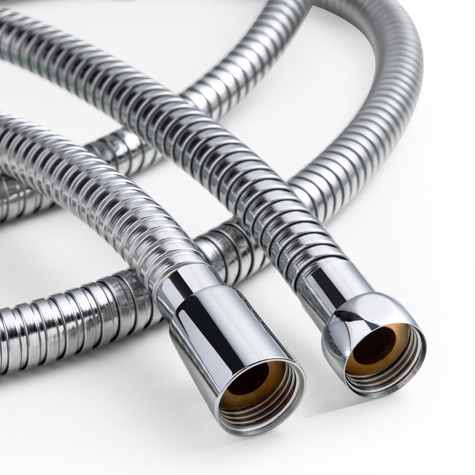 OFFO Large Bore Shower Hose 3m, 11mm Bore High-Flow Anti-Kink Shower Hose Stainless Steel Replacement High Pressure Shower Hoses,Universal Leakproof,Chrome