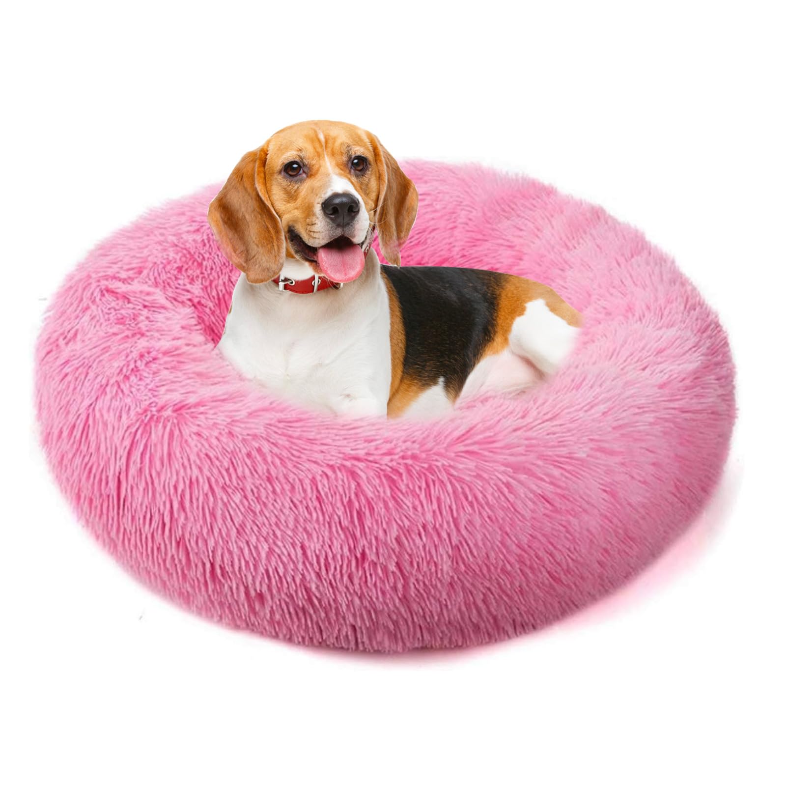 PETCUTE Dog Bed Cat Bed for Indoor Cats Washable Plush Donut Pet Bed Puppy Beds Soft Calming Cuddler Kennel Small Dog Beds
