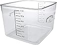 Rubbermaid Commercial Products Plastic Space Saving Square Food Storage Container For Kitchen/Sous Vide/Food Prep, 12 Quart, Clear (FG631200CLR)