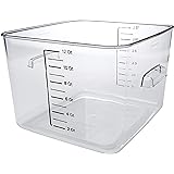 Rubbermaid Commercial Products Plastic Space Saving Square Food Storage Container For Kitchen/Sous Vide/Food Prep, 12 Quart, 