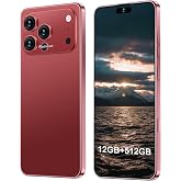 KHUYTOR 17PM Smartphone New Upgrade 12GB+512GB/6.99" Display 68+108MP Zoom Camera,Tempered Glass Finish, 7000mAh Android 15 (Burgundy)