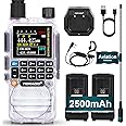 TIDRADIO TD-H3 Ham Radio Handheld,Type C & Wireless Programming,Multi-Band Portable Two Way Radio with AirBand Antenna&2Pcs Batteries,Frequency Match,DTMF FM NOAA SCAN Walkie Talkies-1Pack Crystal