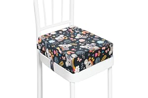 KOXUIUF Toddler Booster Seat for Kitchen Chair Dining Table, Washable Thick Strong Support Portable Booster Chair for Toddlers Eating, Easy Cleaning Booster Seat Cushion Detachable with Adjustable Straps